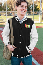 Premium Black Varsity Jacket for Men - 320 GSM Cotton | Fullmoon Styles