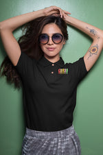 Comfortable Women Polo Shirt in Black - 220 GSM | Fullmoon Styles
