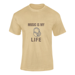 Men Regular Fit Tshirt - Music Is My Life Men Regular Fit Tshirt 180 Beige | Fullmoon Styles