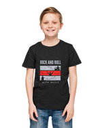 Black Regular Fit Tshirt - Rock N Roll With Music Kids Regular Fit Tshirt 180 Design | Kids Fashion