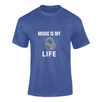 Men Regular Fit Tshirt - Music Is My Life Men Regular Fit Tshirt 180 Royal Blue | Fullmoon Styles