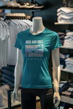 Teal Blue Oversized - Rock N Roll With Music Women Oversized 240 Design | Women Fashion