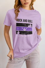 Rock N Roll With Music Women Regular Fit Tshirt 180 Lavender Regular Fit Tshirt - Premium Cotton Women Wear