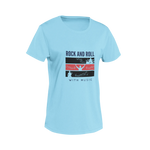 Women Regular Fit Tshirt - Rock N Roll With Music Women Regular Fit Tshirt 180 Sky Blue | Fullmoon Styles