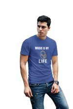 Music Is My Life Men Regular Fit Tshirt 180 Royal Blue Regular Fit Tshirt - Premium Cotton Men Wear
