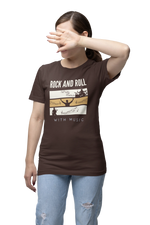 Rock N Roll With Music Women Oversized 210 Brown Oversized - Premium Cotton Women Wear