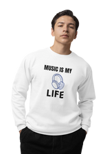Music Is My Life Men Regular Fit Sweatshirt 320 White Regular Fit Sweatshirt - Premium Cotton Men Wear