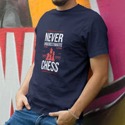 Chess Never Underestimate Navy Blue 4