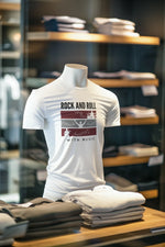 White Oversized - Rock N Roll With Music Men Oversized 210 Design | Men Fashion