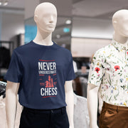 Chess Never Underestimate Navy Blue 3