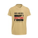 Rock N Roll With Music Men Regular Fit Tshirt 180 Beige Regular Fit Tshirt - Premium Cotton Men Wear