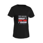 Women Regular Fit Tshirt - Rock N Roll With Music Women Regular Fit Tshirt 180 Black | Fullmoon Styles
