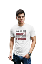 Rock N Roll With Music Men Oversized 210 White Oversized - Premium Cotton Men Wear