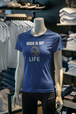 Royal Blue Regular Fit Tshirt - Music Is My Life Women Regular Fit Tshirt 180 Design | Women Fashion