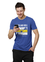 Rock N Roll With Music Men Regular Fit Tshirt 180 Royal Blue Regular Fit Tshirt - Premium Cotton Men Wear