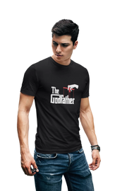 The Godfather Men Regular Fit Tshirt 180 Black Regular Fit Tshirt - Premium Cotton Men Wear