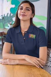 Chess Women Polo Shirt 220 Navy Blue Polo Shirt - Premium Cotton Women Wear