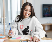 Comfortable Women Regular Fit Sweatshirt in White - 320 GSM | Fullmoon Styles