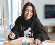 Comfortable Women Regular Fit Sweatshirt in Black - 320 GSM | Fullmoon Styles