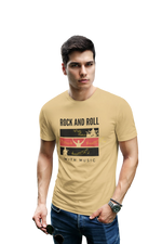 Rock N Roll With Music Men Oversized 210 Beige Oversized - Premium Cotton Men Wear