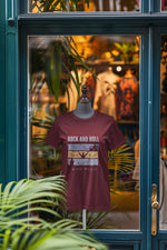 Maroon Regular Fit Tshirt - Rock N Roll With Music Women Regular Fit Tshirt 180 Design | Women Fashion