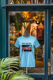 Sky Blue Regular Fit Tshirt - Rock N Roll With Music Women Regular Fit Tshirt 180 Design | Women Fashion