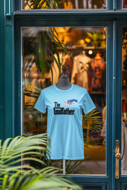 Sky Blue Regular Fit Tshirt - The Godfather Women Regular Fit Tshirt 180 Design | Women Fashion