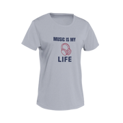 Women Regular Fit Tshirt - Music Is My Life Women Regular Fit Tshirt 180 Gray | Fullmoon Styles