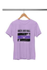 Men Regular Fit Tshirt - Rock N Roll With Music Men Regular Fit Tshirt 180 Lavender | Fullmoon Styles