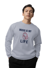 Music Is My Life Men Regular Fit Sweatshirt 320 Gray Regular Fit Sweatshirt - Premium Cotton Men Wear