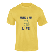 Men Regular Fit Tshirt - Music Is My Life Men Regular Fit Tshirt 180 Yellow | Fullmoon Styles