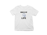 Music Is My Life Kids Regular Fit Tshirt 180 White Regular Fit Tshirt - Premium Cotton Kids Wear