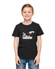 Black Regular Fit Tshirt - The Godfather Kids Regular Fit Tshirt 180 Design | Kids Fashion