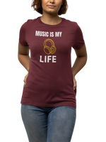 Music Is My Life Women Regular Fit Tshirt 180 Maroon Regular Fit Tshirt - Premium Cotton Women Wear