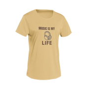 Women Regular Fit Tshirt - Music Is My Life Women Regular Fit Tshirt 180 Beige | Fullmoon Styles