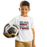 White Regular Fit Tshirt - Rock N Roll With Music Kids Regular Fit Tshirt 180 Design | Kids Fashion