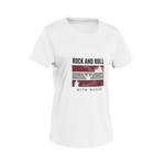 Women Regular Fit Tshirt - Rock N Roll With Music Women Regular Fit Tshirt 180 White | Fullmoon Styles