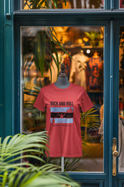 Red Regular Fit Tshirt - Rock N Roll With Music Women Regular Fit Tshirt 180 Design | Women Fashion