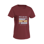 Women Regular Fit Tshirt - Rock N Roll With Music Women Regular Fit Tshirt 180 Maroon | Fullmoon Styles