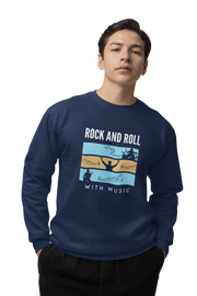 Comfortable Men Regular Fit Sweatshirt in Navy Blue - 320 GSM | Fullmoon Styles