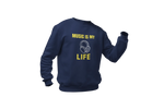 Men Regular Fit Sweatshirt - Music Is My Life Men Regular Fit Sweatshirt 320 Navy Blue | Fullmoon Styles