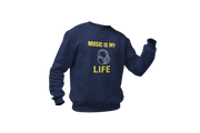 Men Regular Fit Sweatshirt - Music Is My Life Men Regular Fit Sweatshirt 320 Navy Blue | Fullmoon Styles