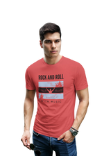 Rock N Roll With Music Men Oversized 210 Red Oversized - Premium Cotton Men Wear
