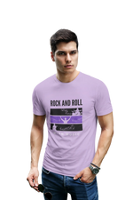 Lavender Regular Fit Tshirt - Rock N Roll With Music Men Regular Fit Tshirt 180 Design | Men Fashion