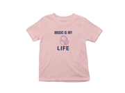 Baby Pink Regular Fit Tshirt - Music Is My Life Kids Regular Fit Tshirt 180 Design | Kids Fashion
