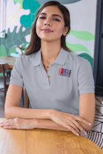 Women Polo Shirt - Chess Women Polo Shirt 220 Gray | Fullmoon Styles