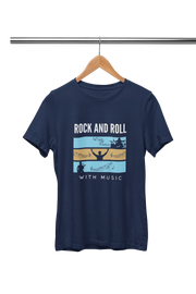 Premium Navy Blue Regular Fit Tshirt for Men - 180 GSM Cotton | Fullmoon Styles