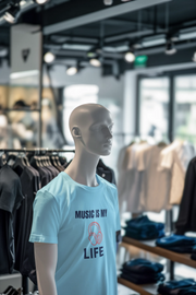 Sky Blue Regular Fit Tshirt - Music Is My Life Men Regular Fit Tshirt 180 Design | Men Fashion