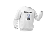 Men Regular Fit Sweatshirt - Music Is My Life Men Regular Fit Sweatshirt 320 White | Fullmoon Styles