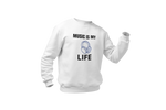 Men Regular Fit Sweatshirt - Music Is My Life Men Regular Fit Sweatshirt 320 White | Fullmoon Styles